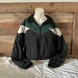 Guess Black and Green Fleece-Lined Jacket